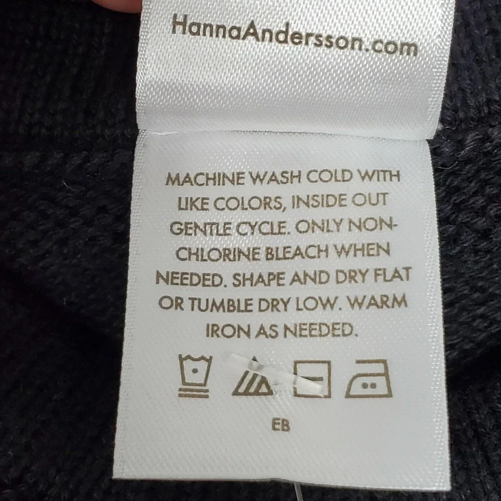 Hanna Andersson Knit‎ Dress Sz 75 Cm 12-18 Month Holiday Novelty Black Snowflake